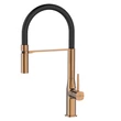 Kép 1/3 - Laveo POLA álló csaptelep rugalmas kiömlővel, rose gold/matt fekete