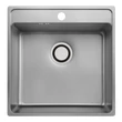 Kép 1/3 - LAVEO BESOS egymedencés mosogató, szövetmintás inox