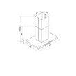Kép 2/4 - DAVOLINE - Páraelszívó SQUARE sziget 90 cm fekete