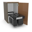 Kép 3/3 - EKOTECH - Beépíthető hulladékgyűjtő FREE JAZZ 45 - 1x26 liter+3x7 liter