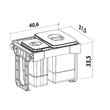 Kép 2/2 - EKOTECH - Beépíthető hulladékgyűjtő FREE JAZZ SHORT 45 - 1x15 liter+1x7 liter