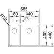 Kép 3/4 - BLANCO CLARON 340/180-U balos InFino