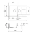 Kép 3/3 - EVIDO Cubo 6S compact gránit mosogató 800x500 bézs