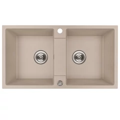 RIO 2M kétmedencés gránit bézs mosogató szifonnal, 80x44x18,6 cm