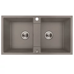 RIO 2M kétmedencés gránit szürke mosogató szifonnal, 80x44x18,6 cm