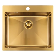LAVEO MALAWI arany színű beépíthető inox mosogató szifonnal, 50x58x20 cm