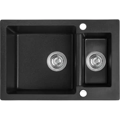 Laveo CELIA 1,5 medencés szemcsés fekete mosogató (SBC_730T)