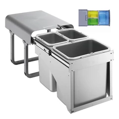 EKOTECH - Beépíthető hulladékgyűjtő EKKO FRONT 40 - 1x16 liter+2x8 liter