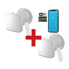 HOLTOP/AIRWOODS AV-TTW6-W Pro ISO egyhelyiséges hővisszanyerős szellőztető (2 db), automata zsaluval, WiFi csatlakozással, kültéri hangcsillapító elemmel