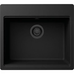 ELLECI - Gránit mosogatótálca Time 105 G40 Nero fekete tartozékokkal