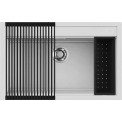 ELLECI - Gránit mosogatótálca Best 130 Workstation Szett G68 Bianco - Kifutó termék!