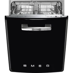 SMEG BEÉPÍTHETŐ MOSOGATÓGÉP, retro, 60 cm, 13 teríték, 10 funkció, 7 hőmérséklet, fekete front