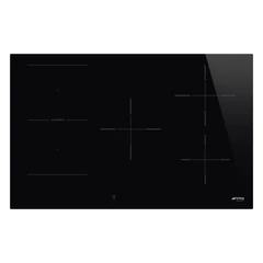 SMEG INDUKCIÓS FŐZŐLAP, Universal design, 80 cm, 5 főzőzóna, 1 MultiZone híd zóna, fekete üveg
