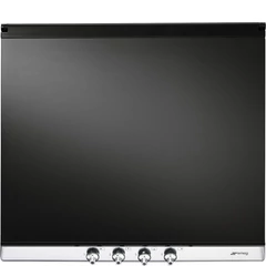 SMEG ÜVEG FEDLAP, rozsdamentes acél keret, fekete, 60 cm széles főzőlaphoz