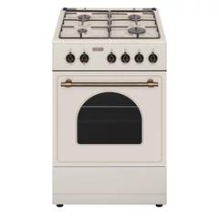 EVIDO FREE GE55C gáztűzhely, rusztikus design, 50x55 cm, elektromos sütő, 48 l, bézs/bronz
