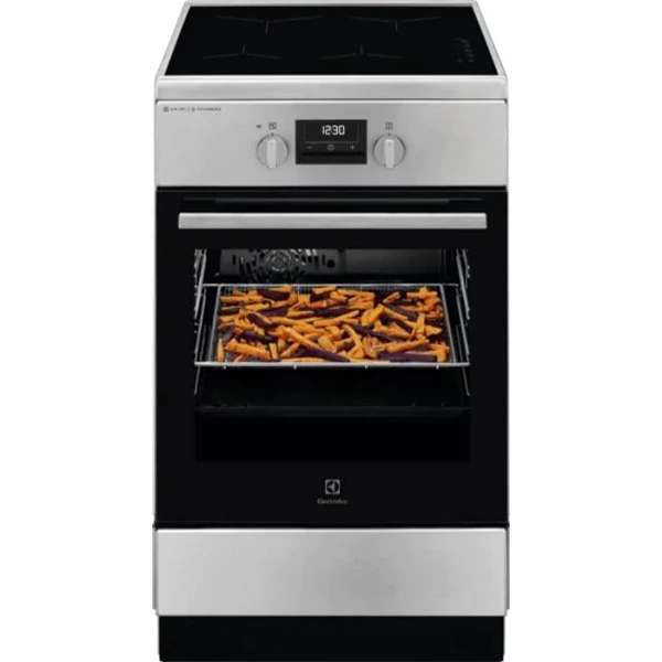 Electrolux LKI564267X szabadonálló tűzhely, kerámia lappal, SteamBake; AirFry sütőtálca, 50x60; 4 főzőzóna; inox