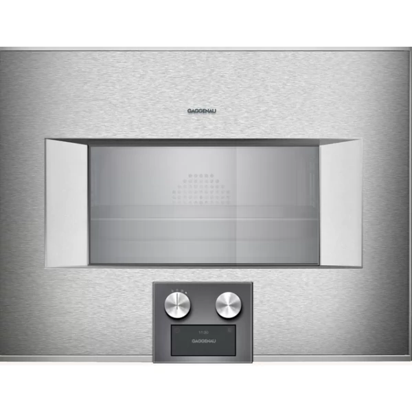 Gaggenau BS 454 111 400-as szériájú beépíthető sütő-mikró, 60 cm széles, nemesacél