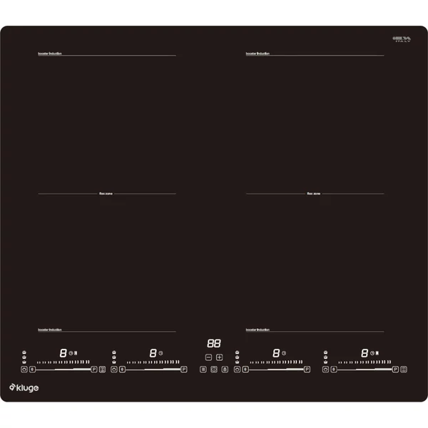Kluge beépíthető indukciós főzőlap, 60cm, fekete ü., 2 Flexi zóna