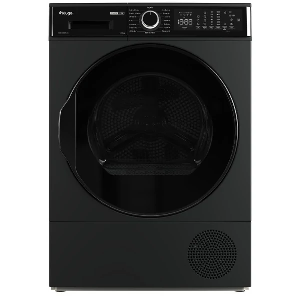 Kluge előltöltős szárítógép, 60cm, SteamAssist 9Kg, fekete