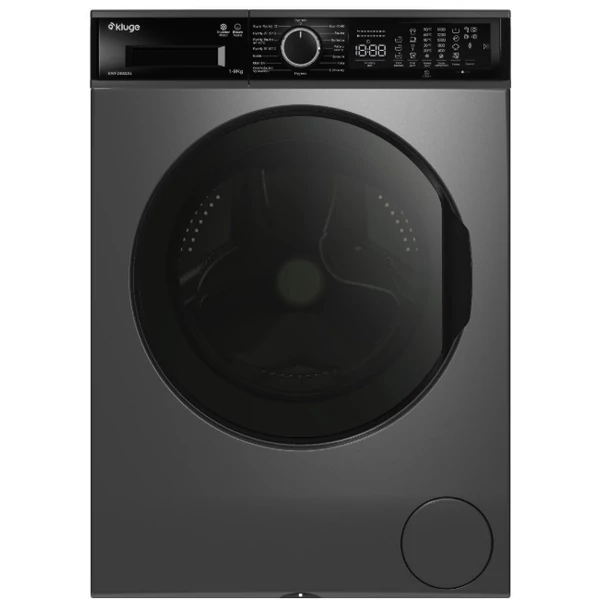 Kluge előltöltős mosógép, 60cm, SteamAssist 9Kg, fekete