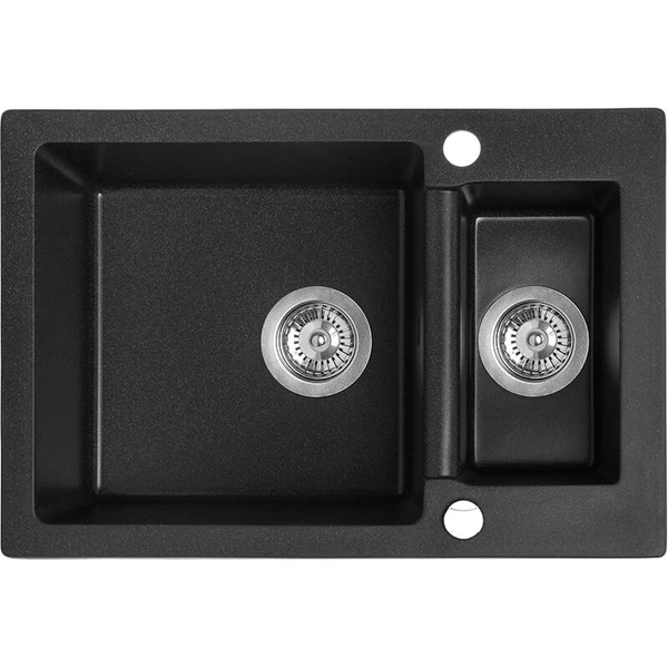 Laveo CELIA 1,5 medencés szemcsés fekete mosogató (SBC_730T)