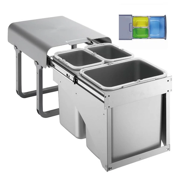 EKOTECH - Beépíthető hulladékgyűjtő EKKO FRONT 40 - 1x16 liter+2x8 liter