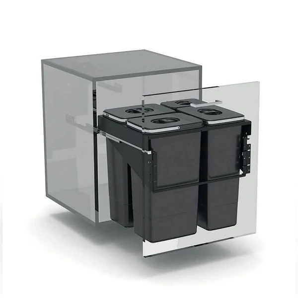 EKOTECH - Beépíthető hulladékgyűjtő FRONT 60 - 1x7 liter+3x26 liter