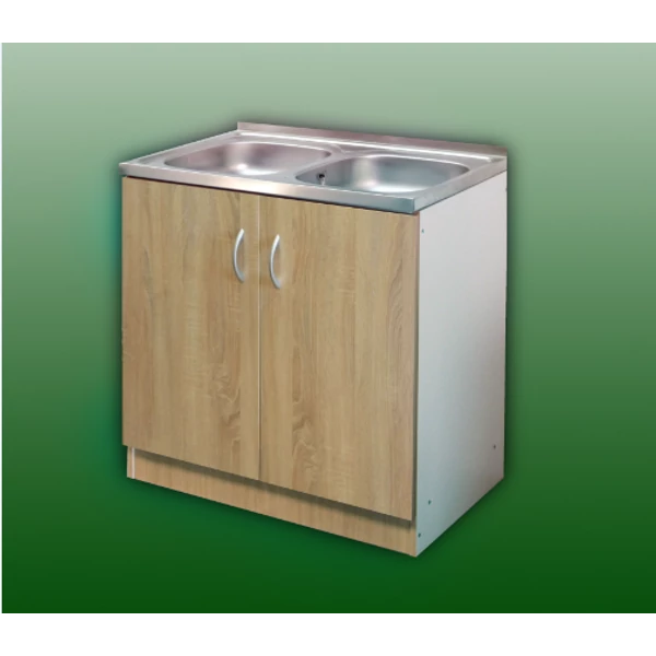 Komplett mosogató szekrény 80x50, nyílóajtós, 2med.tál, sonoma front