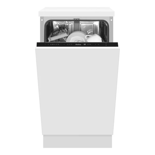 AMICA beépíthető mosogatógép, 45 cm, 9 teríték, 5 program, E energiaosztály