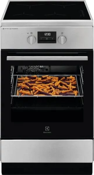 Electrolux LKI564267X szabadonálló tűzhely, kerámia lappal, SteamBake; AirFry sütőtálca, 50x60; 4 főzőzóna; inox