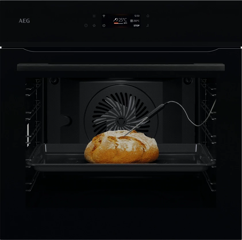 Aeg NBE7P631AB Wifi, Multifunkciós sütő, AssistedCooking, fekete, vezérlés: EXCite érintőkijelző, pirolitikus, teleszkópos sütősín, maghőmérő