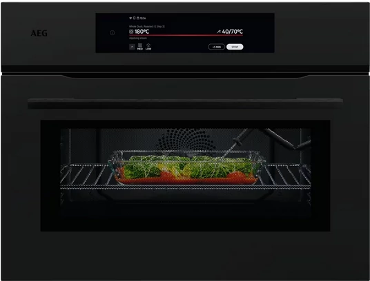 Aeg NKK9N821T Wifi, CombiQuick sütő/mikró, ProAssist funkció, matt fekete, CookSmart Touch+, teleszkópos sütősín, maghőmérő
