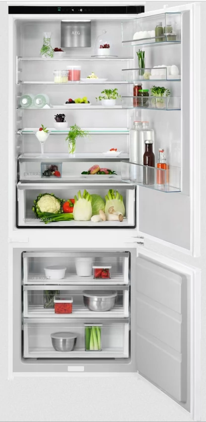 Aeg NSC7P751ES GreenZone 7000 Beépíthető alulfagyasztós hűtő, 188.4 cm magas, 75 széles, NoFrost, WiFi