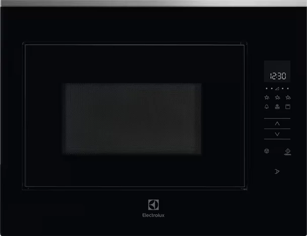 Electrolux KMFD264TEX fekete beépíthető mikró, 900W, 46cm magas, forgótányér 32,5cm átmérőjű, grill