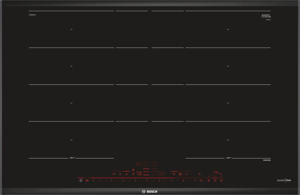 Bosch PXY895DX6E indukciós főzőlap, 80cm, Carbon Black, HomeConnect, DirectSelect funkció