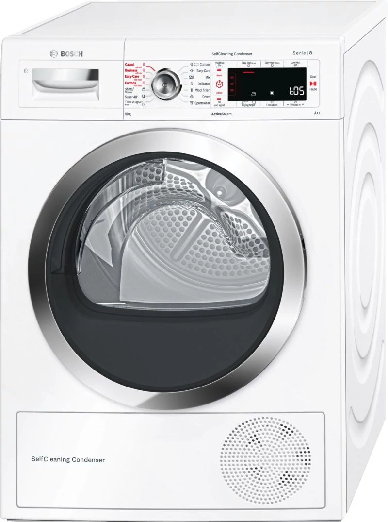 Bosch WTW85540EU hőszivattyús szárítógép, A++, 9kg, gőzsimítás, öntisztító kondenzátor