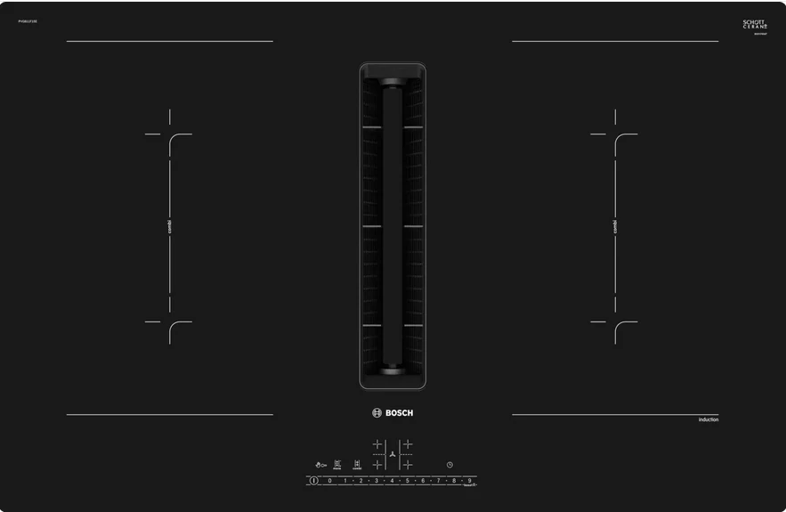 Bosch PVQ811H26E indukciós főzőlap középen elszívóval, 80cm, WiFi