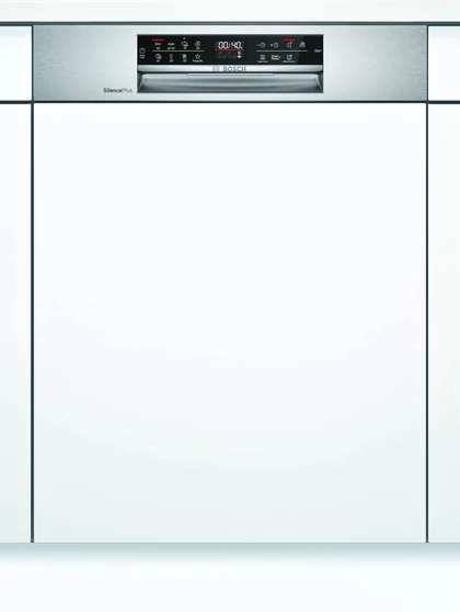 Bosch SMI6ECS57E beépíthető mosogatógép, nemesacél WiFi, A++, 60cm széles, 8  program, 14teríték