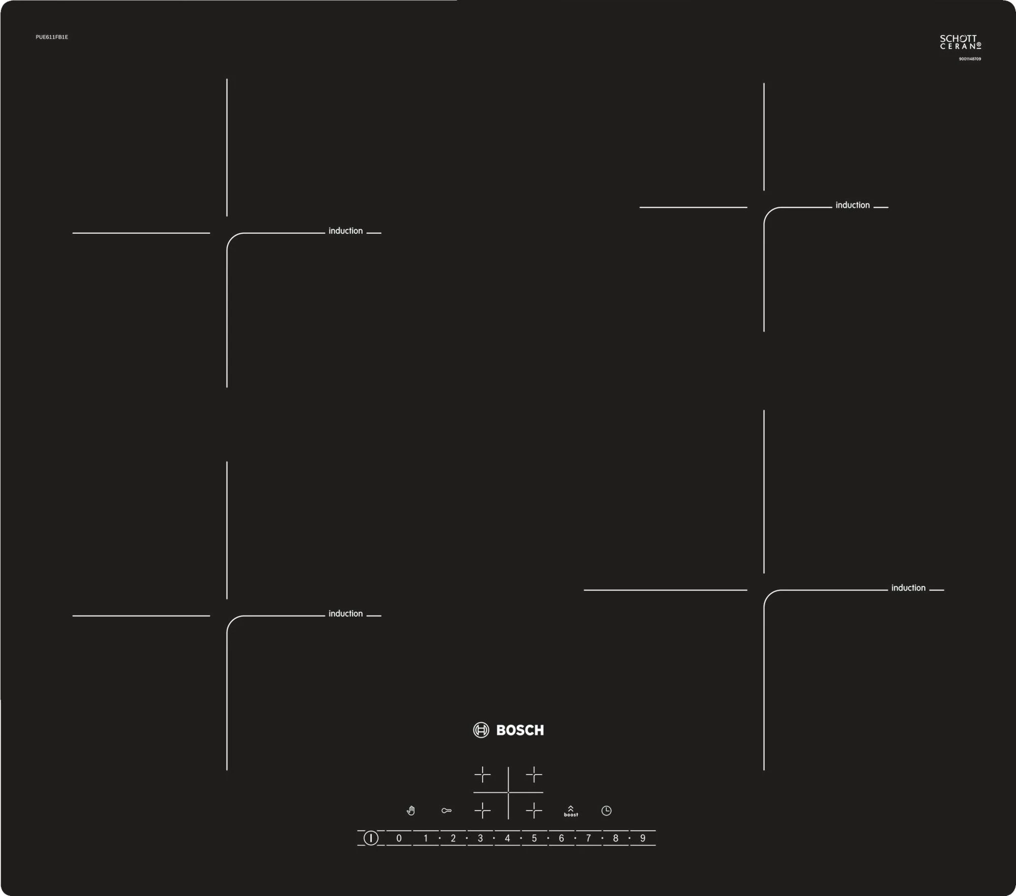 Bosch PUE611FB1E indukciós főzőlap,keret nélküli kivitel
