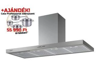 Cata SYGMA 12010 X LED páraelszívó, fali, inox kürtős, 120cm-es