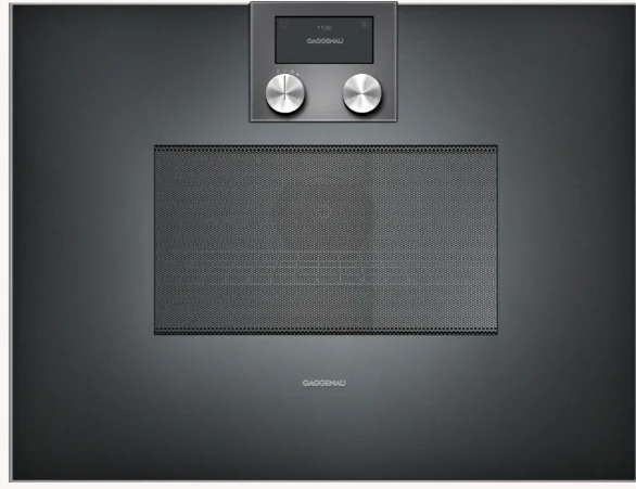 Gaggenau BM 450 100 beépíthető kombi sütő-mikró, antracit, 400-as széria, 60 cm, jobbos