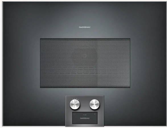 Gaggenau BM 454 100 beépíthető kombi sütő-mikró, antracit, 400-as széria, 60 cm, jobbos