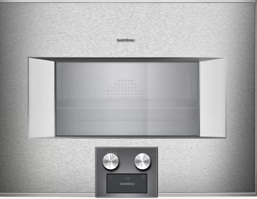 Gaggenau BS 454 111 400-as szériájú beépíthető sütő-mikró, 60 cm széles, nemesacél