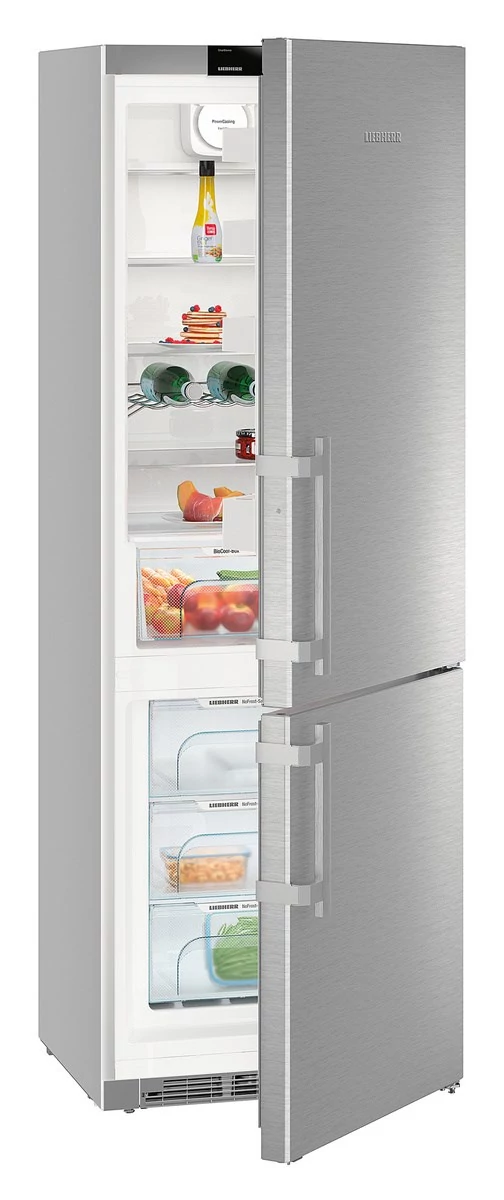 Liebherr CNef 5735 hűtő-fagyasztó, nemesacél, A+++, 201cm magas, 70széles, NoFrost, BluePerformance, 402 literes