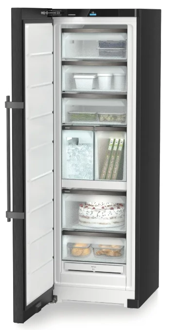 Liebherr SFNbsd 529i szabadonálló fagyasztó, NoFrost, IceMaker, szálcsiszolt fekete, 186cm magas, WiFi