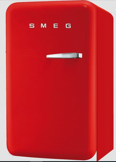 Smeg FAB10HLR piros, balos HAPPY BAR hűtő, retro design, 96cm magas, 130liter, több színben is