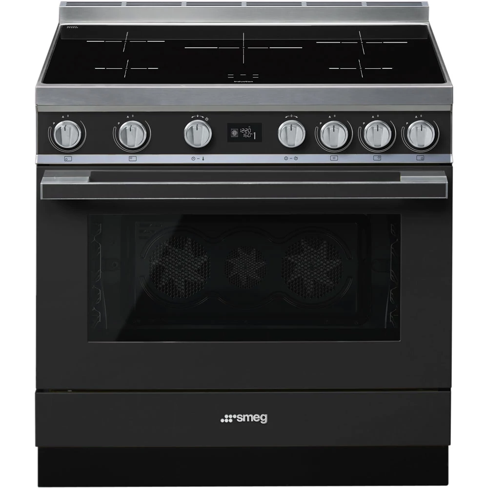 Smeg CPF9IPAN PORTOFINO, pirolitikus, antracit színű szabadonálló indukciós főzőlapos tűzhely villany sütővel, 90cm széles