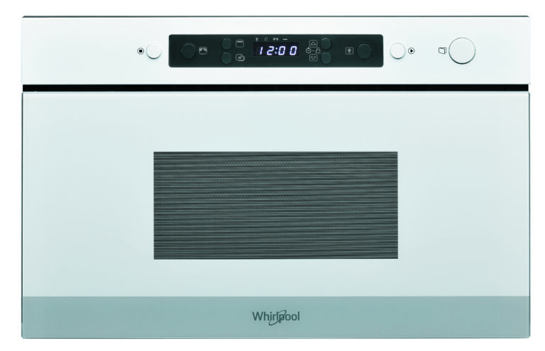 Whirlpool AMW 4920 WH beépíthető mikró, fehér színben, 22 literes, 38cm magas, grill