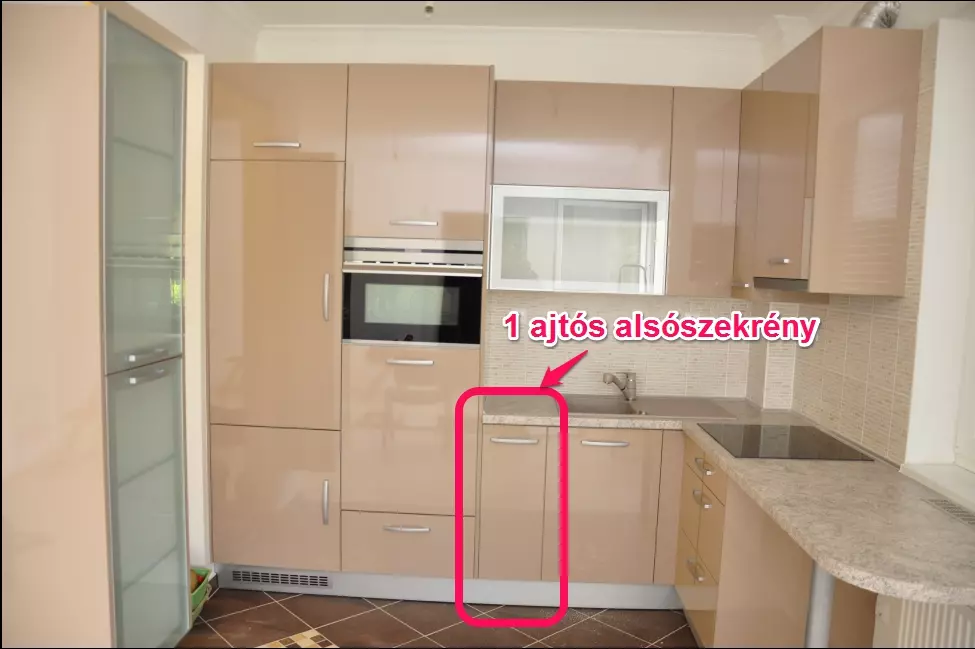 Modern konyhabútor, elemenként összeszerelhető, 1 ajtós alsó, több méretben