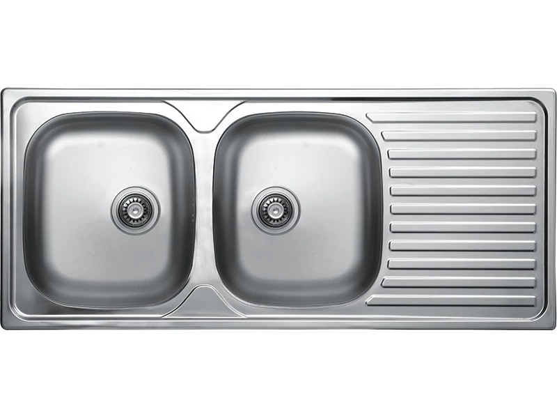 LAVEO ORION 2CS kétmedence csepptálcás inox mosogató szifonnal